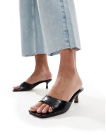 Hyper kitten heeled mules in black