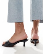 Hyper kitten heeled mules in black