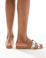 cutout sandal in gold