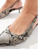 slingback kitten heel in snake print