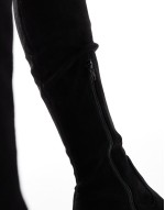 Kaz chunky heeled over the knee boots in black