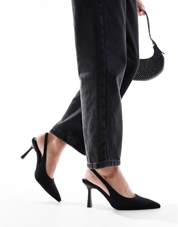 Salty slingback stiletto mid shoes in black