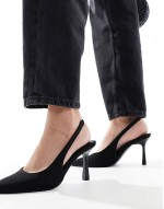 Salty slingback stiletto mid shoes in black