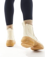 ONA AVE WP waterproof leather chelsea boots in honey white and gum sole