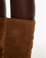Ky-ley western knee boots in toffee washed suede