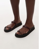 Josh minimal flat sandal in burgundy
