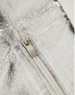 Navada western knee boot in textured silver