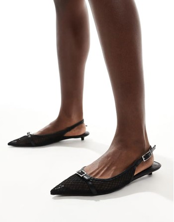 Lire slingback mesh ballet in black