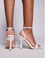 Simmi London Dola strappy mid heeled sandals in white