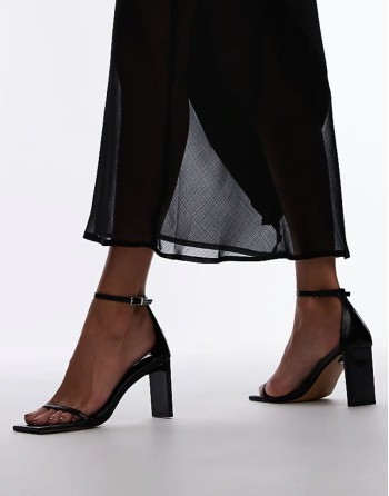 Gus 2 part barely there heeled sandals in black