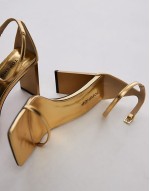 Gus 2 part barely there heeled sandals in gold